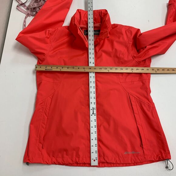 Eddie Bauer Windbreaker Jacket Womens L Large Mesh Lined Zip Up Hidden Hoodie - Picture 8 of 16